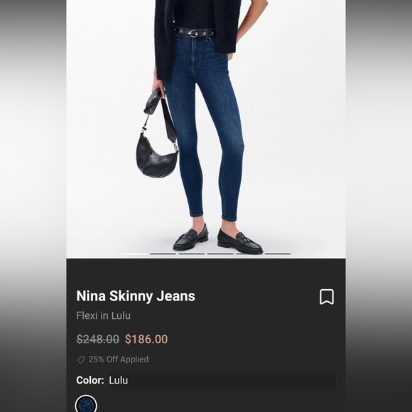 rag & bone Women's Dark Blue Skinny Jeans - Picture 5 of 5